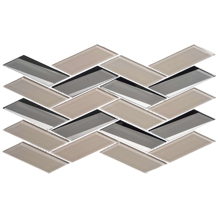 Andova Tiles Flight 2 x 425 Glass Herringbone  Chevron Mosaic Wall Tile SAM-ANDFLI384